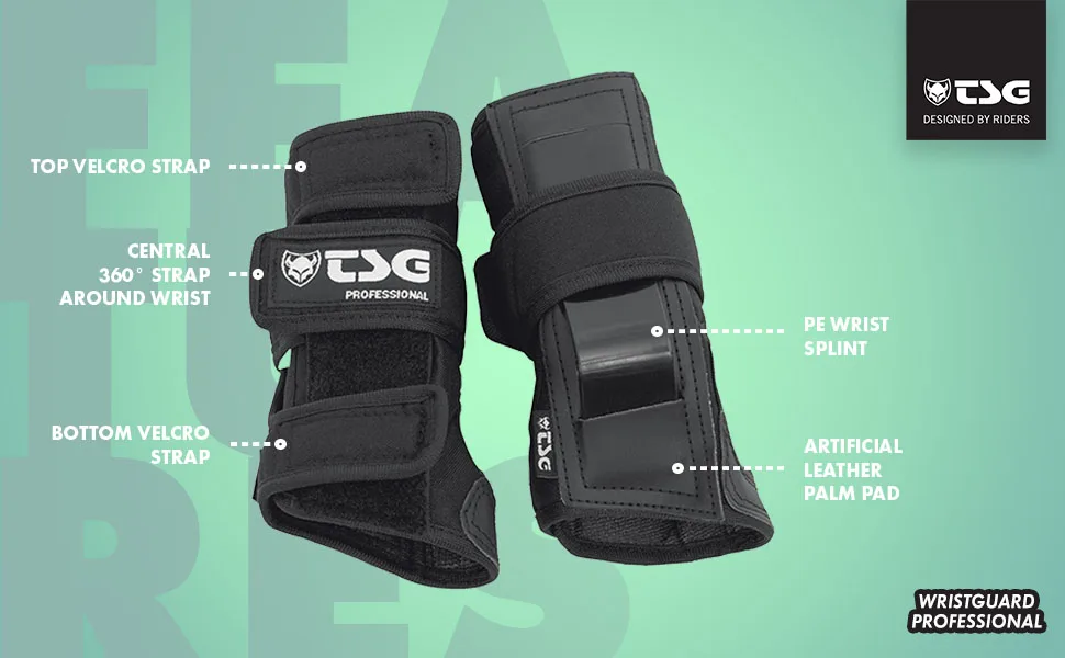TSG Professional Wristguard, Ergonomic Splint, Palm, Wrist Support, Hardshell, Snowboarding, Skiing, Downhill, Skateboarding, Swiss Design, Black Small - An ergonomically designed splint with full wrap straps provides palm protection and wrist support