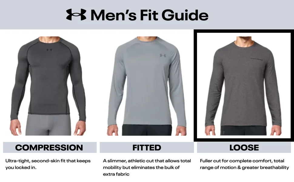 Under Armour UA Tech Black (001)/Graphite X-Large - Fit Guide_Loose