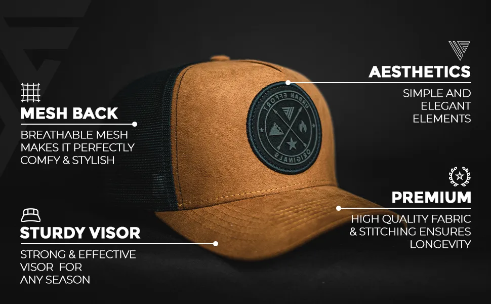 Urban Effort Mesh Back Cap - for Men and Women Baseball Hat 5-Panel Trucker Hat - Great Snapback Closure for Hunting & Hiking Blue/Wine - Module 2