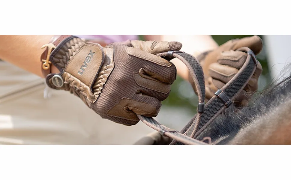 Uvex Stretchable & Breathable Horse Riding Gloves (Western/English) for Women & Men, ventraxion black 7-8 - header