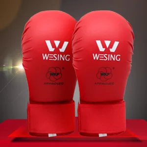 Wesing WKF Sparing Karate Gloves Without Thumb Protection Blue Red Blue Small - product information 3