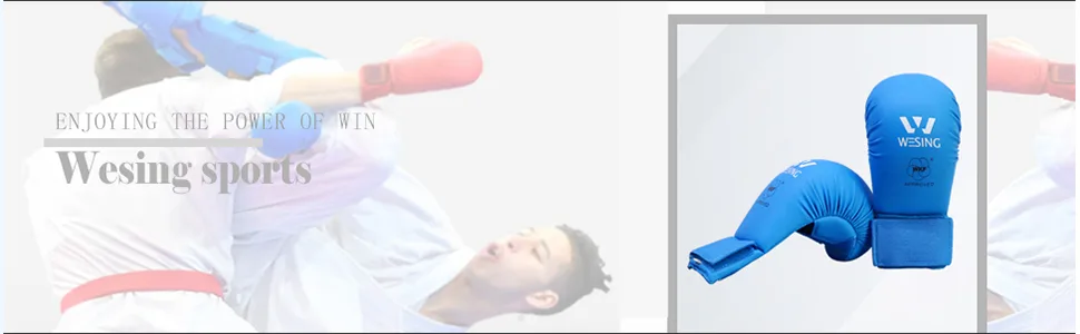 Wesing WKF Sparing Karate Gloves Without Thumb Protection Blue Red Blue Small - karate gloves, wkf gloves