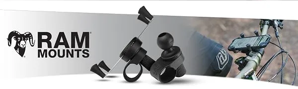 RAM MOUNTS X-Grip Phone Mount with RAM Tough-Strap Handlebar Base for Bikes and Motorcycle Handlebars Small Phones - RAM Tough-Strap