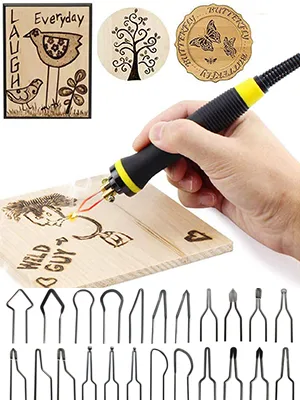 Wood Burnning Kit,Professional Pyrography Wood Burner,Adjustable Temperature Woodburner Machine with Pen for Adults,Wire Tips - wood burning kit