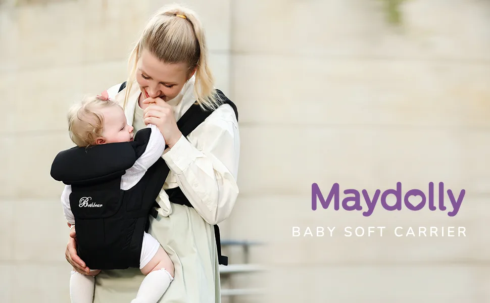 Baby Carrier, SpringBuds 4-in-1 Ergonomic Backpack Baby Wrap Carrier Front and Back for Newborns to Toddlers with Head Support (Black) - baby carrier