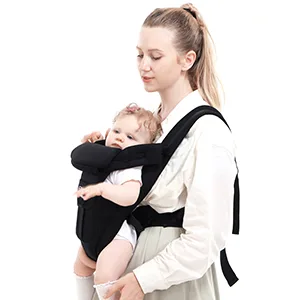 Baby Carrier, SpringBuds 4-in-1 Ergonomic Backpack Baby Wrap Carrier Front and Back for Newborns to Toddlers with Head Support (Black) - baby carrier
