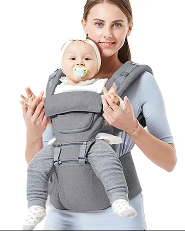 Baby Carrier, SpringBuds 4-in-1 Ergonomic Backpack Baby Wrap Carrier Front and Back for Newborns to Toddlers with Head Support (Black) - SpringBuds