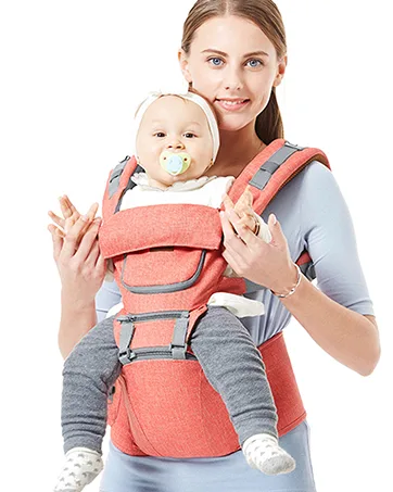Baby Carrier, SpringBuds 4-in-1 Ergonomic Backpack Baby Wrap Carrier Front and Back for Newborns to Toddlers with Head Support (Black) - SpringBuds