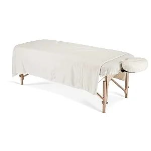 EARTHLITE Flannel Massage Table Sheet Set  Commercial Grade, Soft, Double-Napped 3-Piece Set (Top, Fitted, Face Pillow Cover) Natural - earthlite, massage table, massage tables, sheets, sheet set, massage