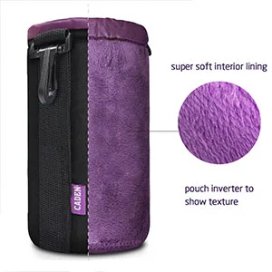 CADeN Lens Pouch Set 4 Pack Replacement Compatible for Canon, Nikon, Sony, Pentax, Olympus (Small, Medium, Large, X Large) Camera Lens Case Bag Thick Protective Neoprene Pouch Soft Plush for DSLR Lens 4pcsSMLXL Set - product information 7