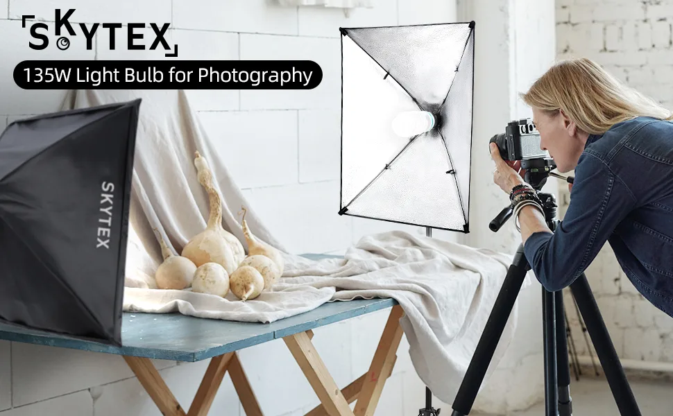 2pcs 135W Light Bulb 5500K CFL Daylight Spiral Softbox Lighting Kit Bulb in E27 Socket for Photography Photo 2 Count (Pack of 1) - Photography Light Bulb