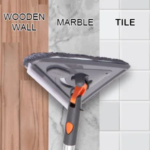 Wall Mop,Wall Cleaner Mop with Long Handle - Ceiling Cleaner and Baseboard Duster for Wall Washer Cleaning Ceiling Window Floor with Extension Pole 39" to 85", 6 Replacement Pads and Window Squeegee Gray - wall cleaner
