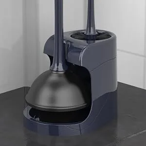 MR.SIGA Toilet Plunger and Bowl Brush Combo for Bathroom Cleaning, Navy - mr.siga