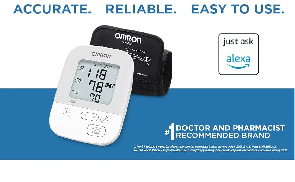 OMRON Silver Blood Pressure Monitor, Upper Arm Cuff, Digital Bluetooth Blood Pressure Machine, Stores Up To 80 Readings - product information 13