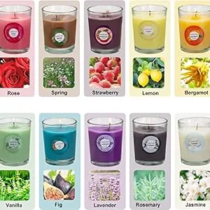 20 Pack Strong Scented Candles Gift Set with 10 Fragrances for Home and Women, Aromatherapy Soy Wax Glass Jar Candle - 10 Fragrances