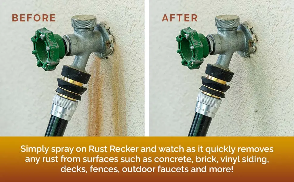 Turf Titan Rust Recker - Liquid Rust Remover for Metal and Other Materials - Concrete Rust Remover - Powerful Rust Remover for Concrete, Brick, and More - Easy-to-Use Rust Stain Remover - Turf Titan Rust Recker