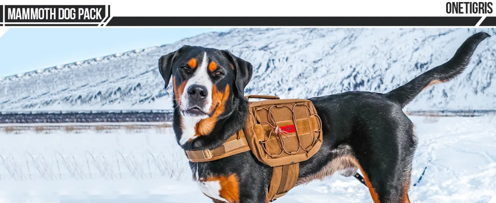 OneTigris Dog Backpack for Medium & Large Dogs, Nylon Backpack for Dogs Tactical Pet Backpack with Side Pockets for Hiking Walking Training Running Green Large - product information 8