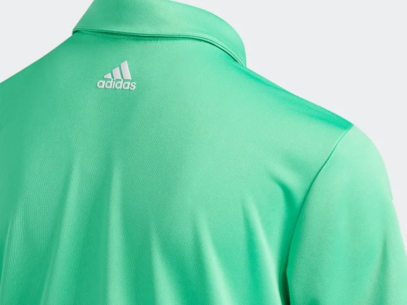 adidas Boys 3-Stripes Recycled Materials Polo Shirt Semi Screaming Green Medium - textured build provides soft comfort