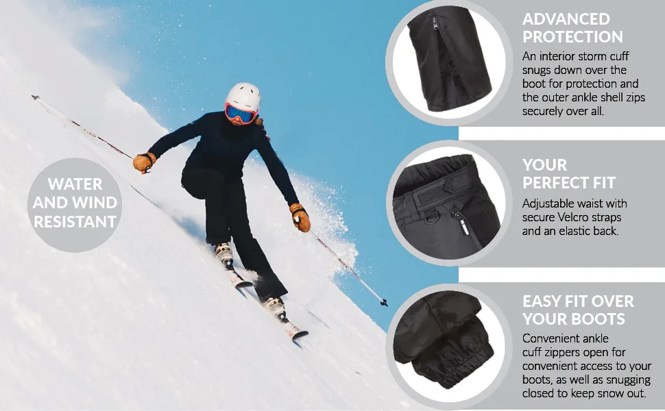 Arctic Quest Womens Insulated Ski & Snow Pants Small Padded Black (9054) - B01M1OWBGJ