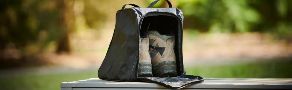 Case4Life Black Water Resistant Boot Bag Ideal for Work Boots, Walking Boots, Hiking Boots Or Rugby/Soccer Boots - men women ladies boot storage ankle travel hiking walking ski boot bags skate snowboard kids adult