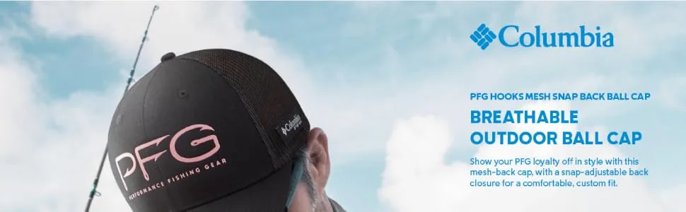 Columbia PFG Hooks Mesh Snap Back-High Cool Grey Heather, Black One Size - Columbia PFG Hooks Mesh Snap Back Ball Cap