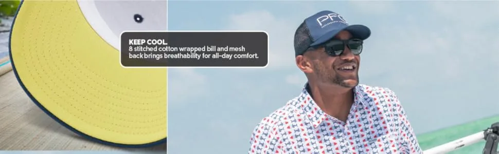 Columbia PFG Hooks Mesh Snap Back-High Cool Grey Heather, Black One Size - Cotton wrapped bill, cool baseball cap