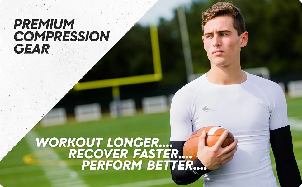 CompressionZ Men's Short Sleeve Compression Shirt - Athletic Base Layer Black X-Large - long sleeve compression premium gear cold warm weather