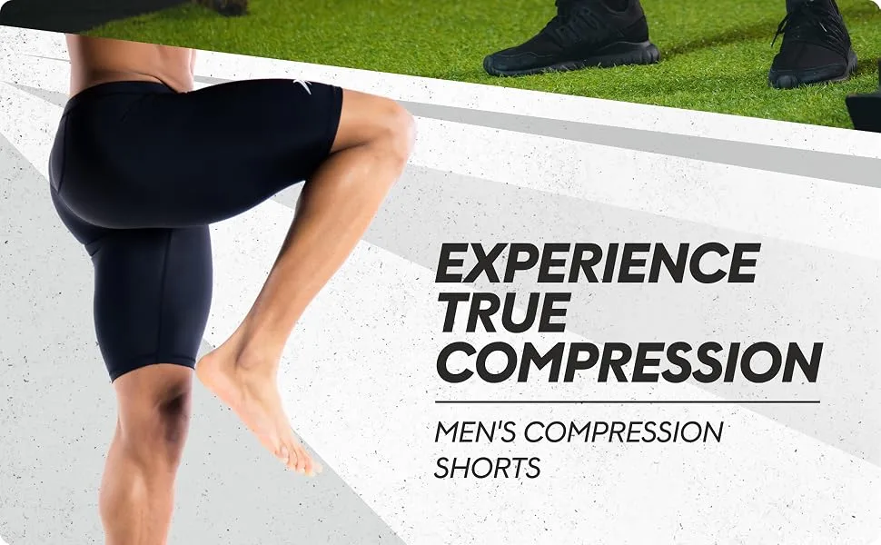 CompressionZ Compression Shorts Men with Pockets - Performance Sport Spandex Compression Underwear 8" Black Performance Shorts X-Large - spandex wrestling soccer sport basketball clothing no chafe fitness tennis underwear baselayer