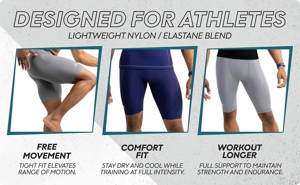 CompressionZ Compression Shorts Men with Pockets - Performance Sport Spandex Compression Underwear 8" Black Performance Shorts X-Large - sports spanx tights boys short tight with pocket mens exercise biker athletic work out anti chafing