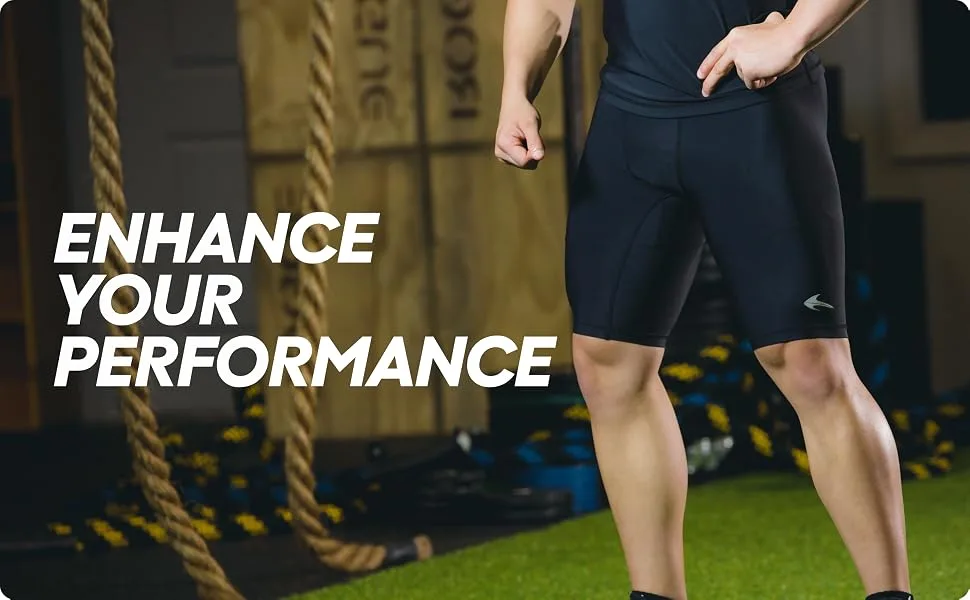 CompressionZ Compression Shorts Men with Pockets - Performance Sport Spandex Compression Underwear 8" Black Performance Shorts X-Large - workout shorts men athletic for compression licras deportivas de hombre white youth training tight