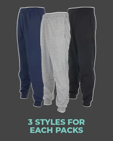 DARESAY Active Pants for Men- Quick-Dry Joggers with Two Side Pockets, Athletic, Casual, Active Clothes for Men, 3-Pack. Medium Royal/Charcoal Grey/Silver 3-pack - Dekalb & Partners LLC / Aristan Group - Oppor2nity Sales