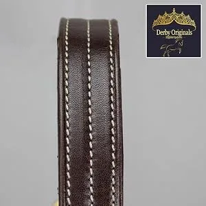 Derby Originals Coventry Triple Stitch Adjustable Leather Halter - Multiple Sizes Available Full/Average - Use leather close up