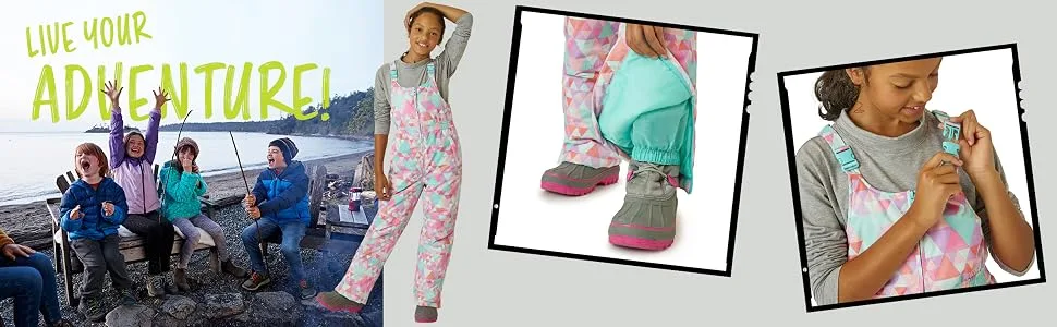 Eddie Bauer Kids' Snow Bib - Insulated Waterproof Snow Ski Pant Overalls For Boys And Girls (3-20) Prism Pink 7-8 - close ups