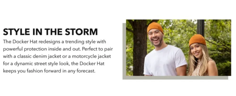 Hairbrella Brimless Docker Rain Hat for Men, Beanie, Satin-Lined Cap, Adjustable, Unisex Waterproof Hat, Cuff Paloma Classic - product information 2