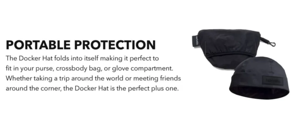 Hairbrella Brimless Docker Rain Hat for Men, Beanie, Satin-Lined Cap, Adjustable, Unisex Waterproof Hat, Cuff Paloma Classic - product information 4