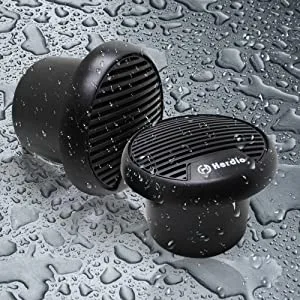 Herdio 3" inch Marine Bluetooth Speakers Boat Motorcycle Hot tub Stereo with Max Power 140 watt(A Pair) (Gray) - Waterproof