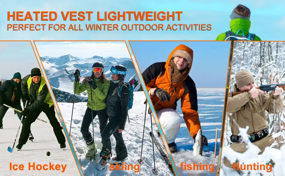 Heated Vest for Men Women USB Charging Electric Heating Vests Washable Warm Jacket for Winter Outdoor Skiing Hiking Large - Heated Vest