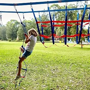 Lily's Things Climbing Ladder Attachment | Double Slackline Accessories for Slackline Obstacle Course | Ninja Slackline Outdoor Accessories for Kids - Lily