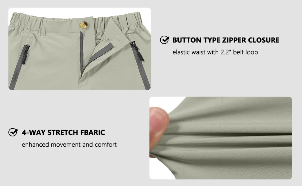 Little Donkey Andy Men's Stretch Quick Dry Cargo Shorts for Hiking, Camping, Travel Khaki Large - stretch cargo hiking shorts