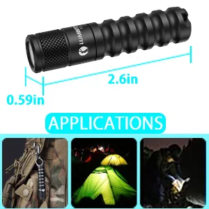 LUMINTOP EDC01 Keychain Flashlight 200 lumens Pocket EDC Flashlight 36 Hours Long Lasting IPX8 Waterproof for Daily use Black - lumintop edc01 2.0 size
