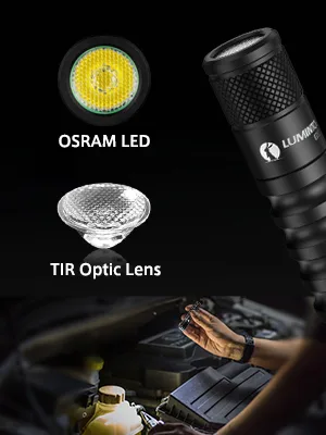 LUMINTOP EDC01 Keychain Flashlight 200 lumens Pocket EDC Flashlight 36 Hours Long Lasting IPX8 Waterproof for Daily use Black - lumintop edc01 tir lens