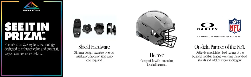 Oakley Legacy Football Shield - Clear One Size Clear - product information 3