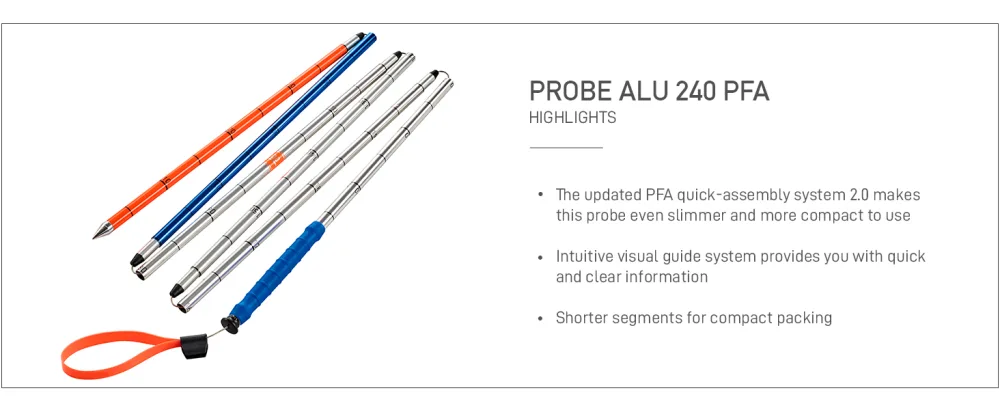 Ortovox Avalanche Probe Aluminum 240 PFA 240cm Silver - ortovox