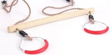 PLAYBERG Kids Trapeze Swing Bar with Rings with Hanging Ropes - Swing