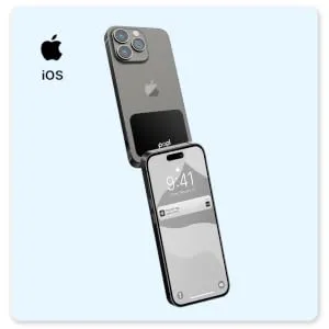 Popl Metal Digital Business Card - Smart NFC Networking Card - Tap to Share - iPhone & Android (Metal Black) - Tap top back of iPhones