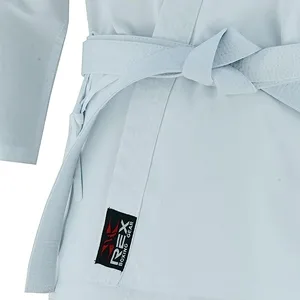 REX Sports Karate Uniform for Kids & Adults Lightweight Student Karate Gi Martial Arts Uniform with Belt 5 White - Karate suit belt
