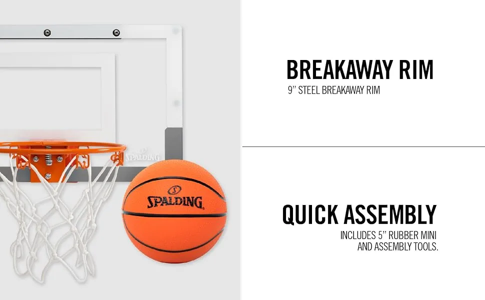 Spalding Slam Jam Over-the-Door Hoop - Breakaway Rim: 9