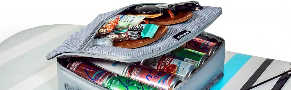 SUP-NOW Paddleboard Accessories Cooler & Deck Bag in One V2 Gray - Two Storage Compartments