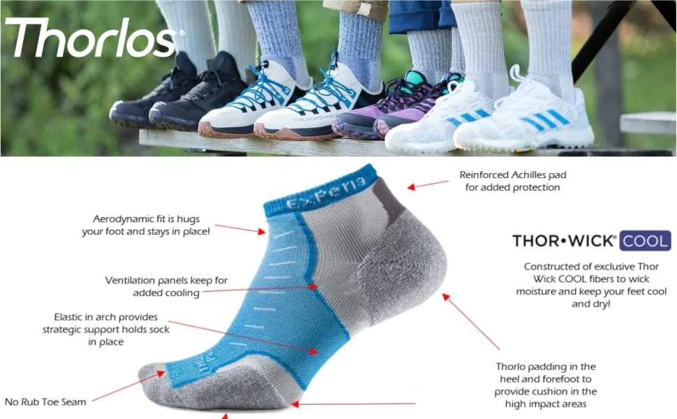 Thorlos Experia Xccu Thin Cushion Running Low Cut Socks Medium Gray (3 Pair) - Experia athletic socks Banner Image