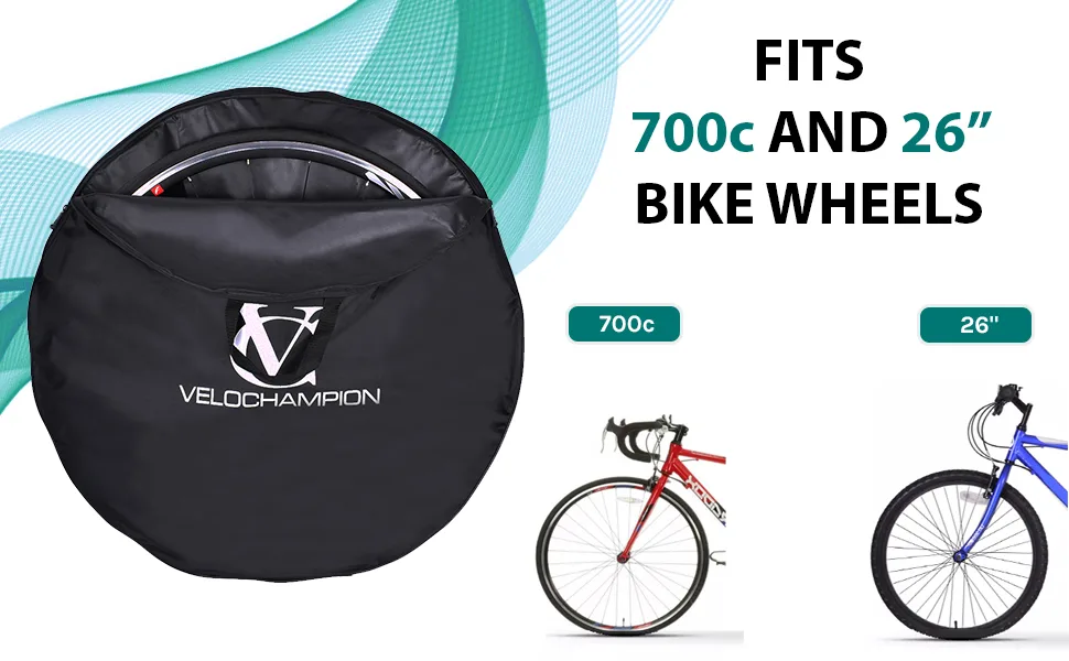 VeloChampion Waterproof Bicycle Wheel Bag with Easy Grip Handle Long Zip. Lightweight and Easy to Transport 700c wheel bag (2pack) - product information 3